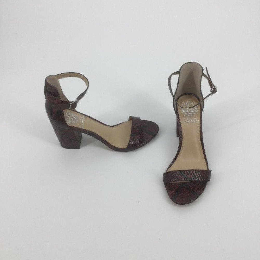 Vince Camuto Burgundy Snake Print Beah Sandal Sz 6 - Picture 5 of 7